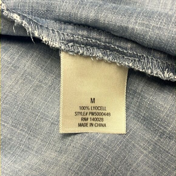 Blue Pair by Francesca’s Lyocell Short Sleeve Button Down Mini Dress- Medium - Picture 15 of 16